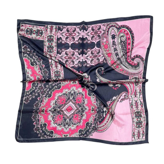 Women 35" Square Silky Satin Scarf Shawl F12-S91-4