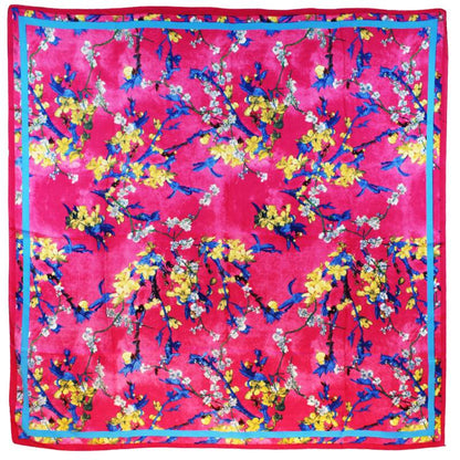 Women 43" Square Silky Satin Scarf Shawl F13-15