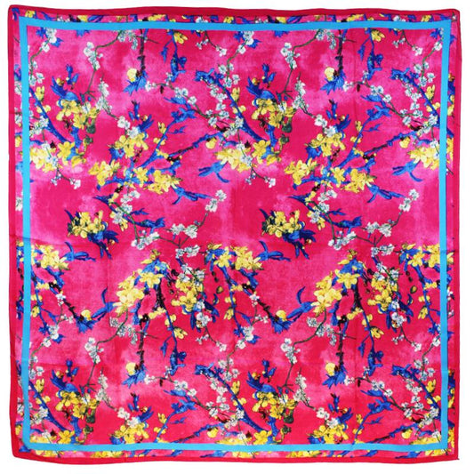 Women 43" Square Silky Satin Scarf Shawl F13-15