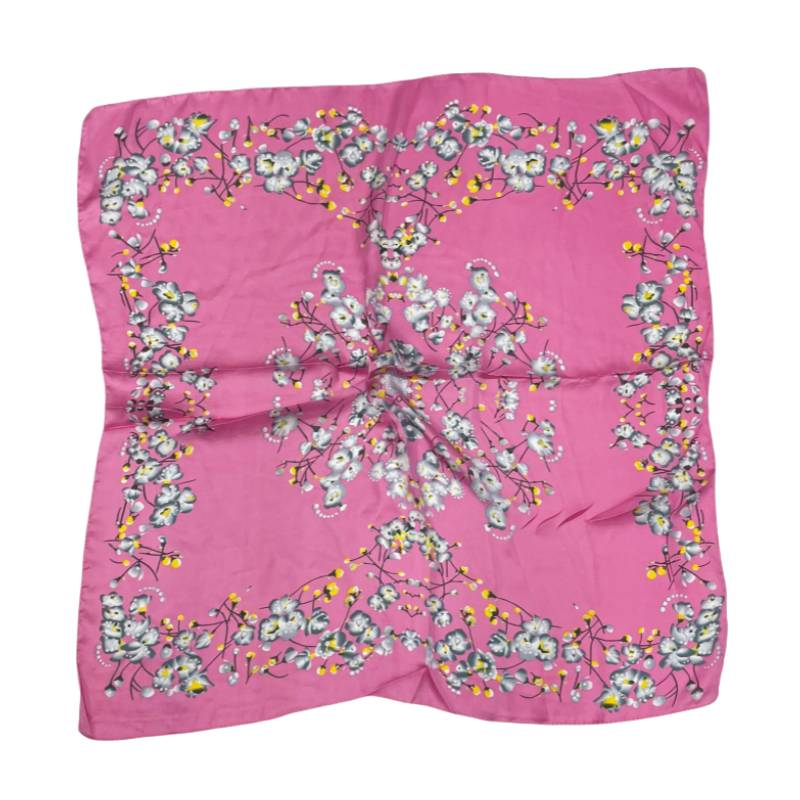 Women 27" Square Silky Satin Scarf Shawl F14-70-13-2
