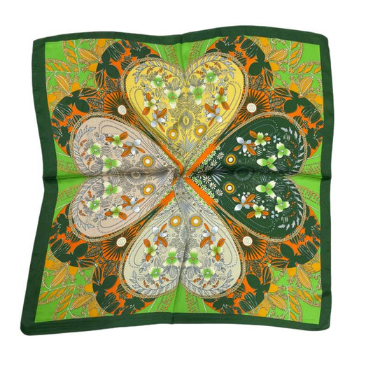 Women 27" Square Silky Satin Scarf Shawl F14-70-33-1