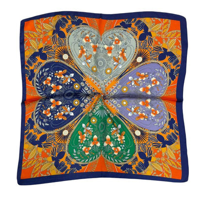 Women 27" Square Silky Satin Scarf Shawl F14-70-33-2