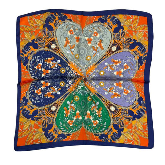 Women 27" Square Silky Satin Scarf Shawl F14-70-33-2