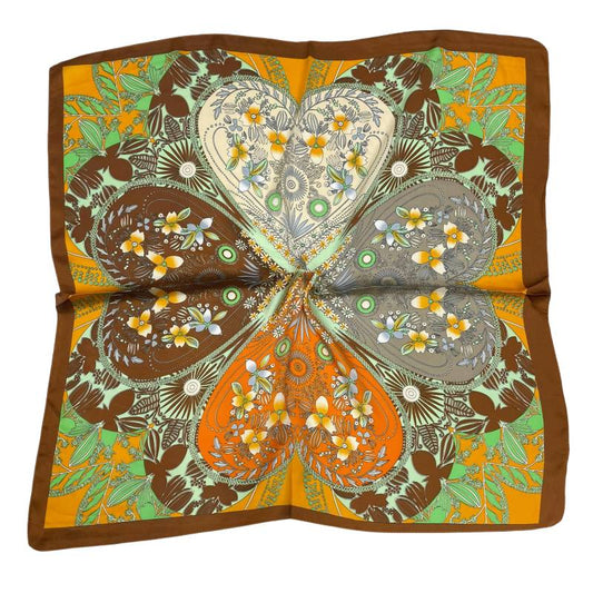 Women 27" Square Silky Satin Scarf Shawl F14-70-33-3