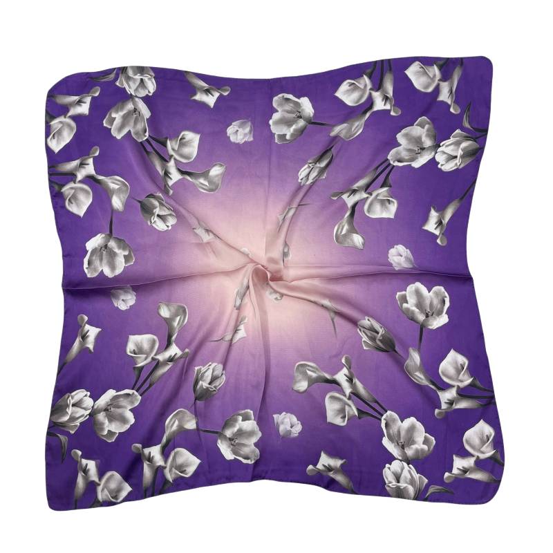 Women 27" Square Silky Satin Scarf Shawl F14-70-45-1