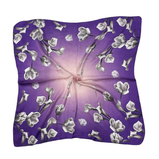 Women 27" Square Silky Satin Scarf Shawl F14-70-45-1