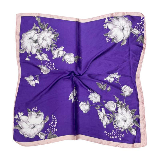 Women 27" Square Silky Satin Scarf Shawl F14-70-49-3