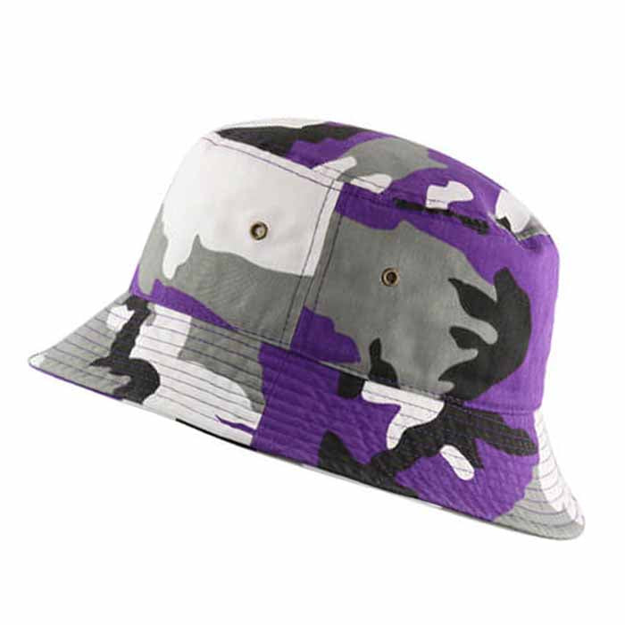 Cotton Polyester Camo Bucket hats Unisex