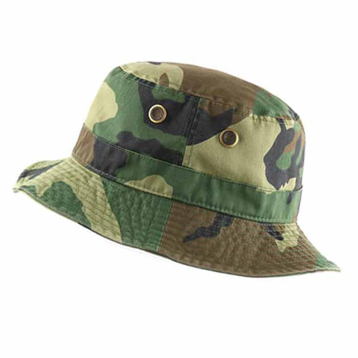 Cotton Polyester Camo Bucket hats Unisex