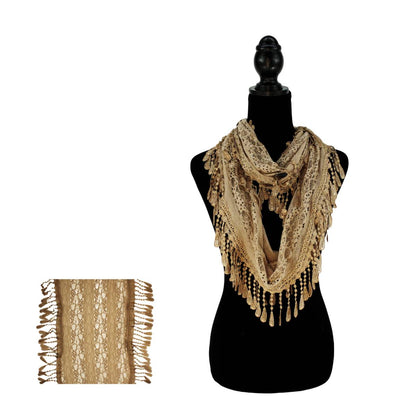 Fashion Tassel Lace Infinity Scarfs
