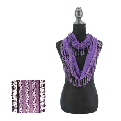 Fashion Tassel Lace Infinity Scarfs