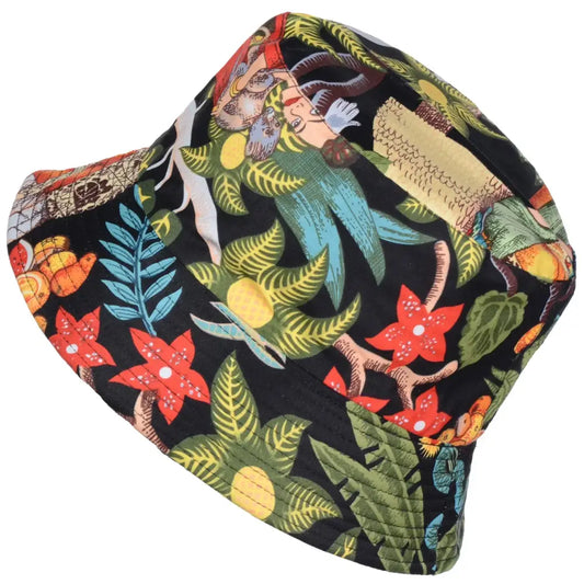 Reversible Printed Bucket hat JH879 BLACK