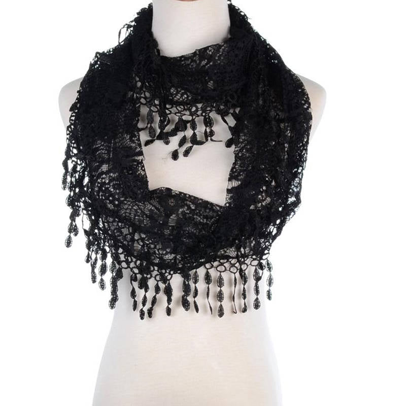 Fashion Tassel Lace Infinity Scarfs
