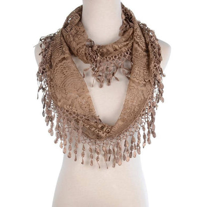 Fashion Tassel Lace Infinity Scarfs