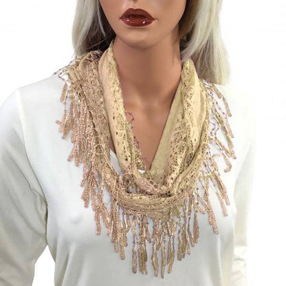 Fashion Tassel Lace Infinity Scarfs