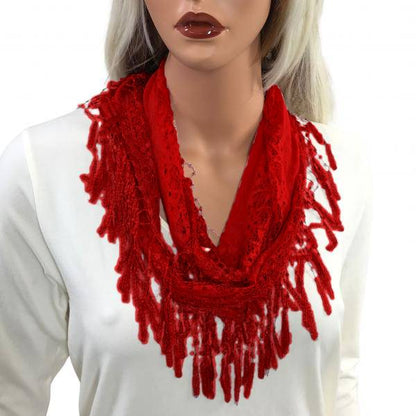 Fashion Tassel Lace Infinity Scarfs