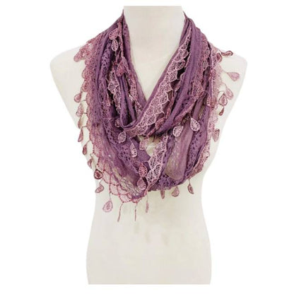 Fashion Tassel Lace Infinity Scarfs