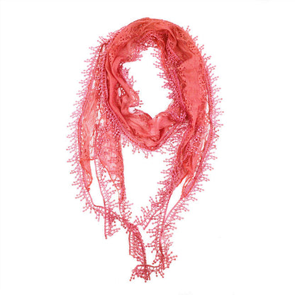 Fashion Lace Tassel Sheer Oblong Lightweight Scarf YH24