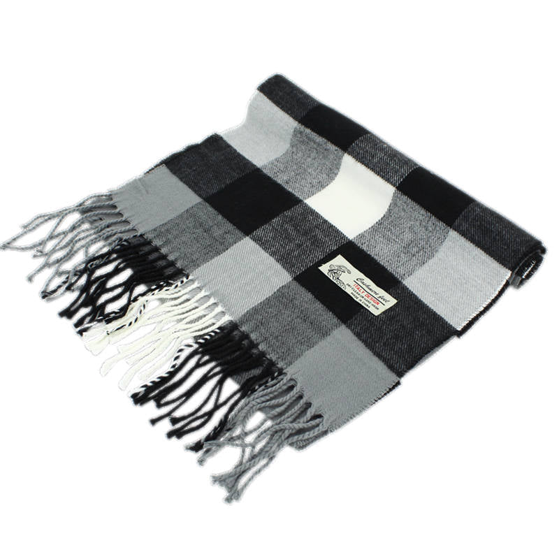 Checkers Cashmere Feel Scarf -Grey/black/white CM40-1