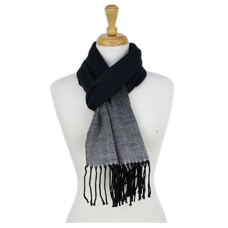 Gradual Color Cashmere Feel Scarf -Black CM44-1