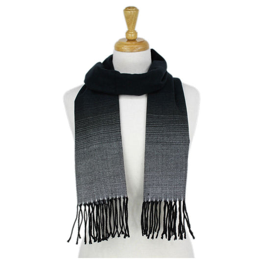 Gradual Color Cashmere Feel Scarf -Black CM44-1