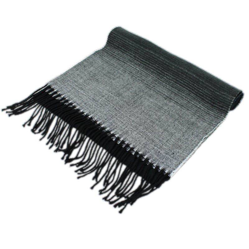 Gradual Color Cashmere Feel Scarf -Black CM44-1