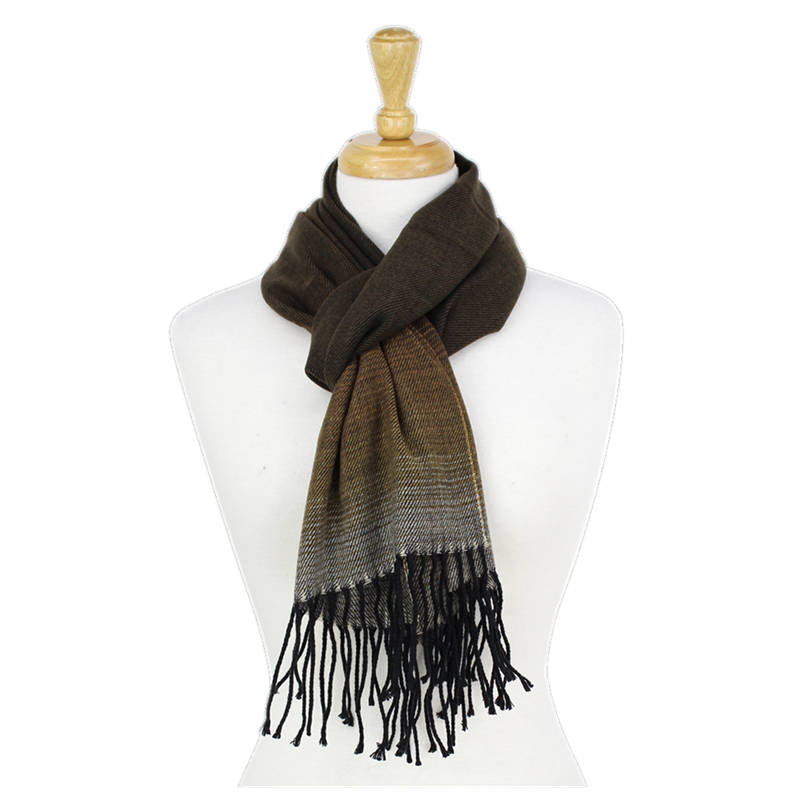 Gradual Color Cashmere Feel Scarf -Brown CM44-3