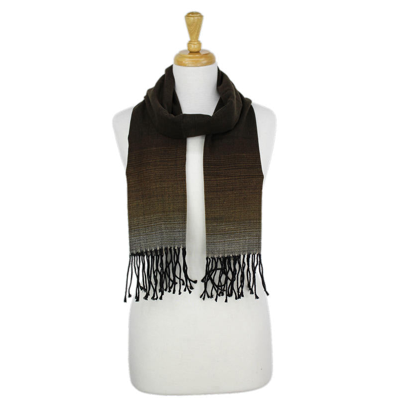 Gradual Color Cashmere Feel Scarf -Brown CM44-3