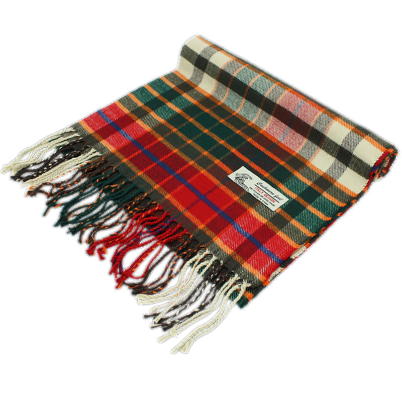 Plaid Cashmere Feel Scarf -Green/red/beige CM53-2