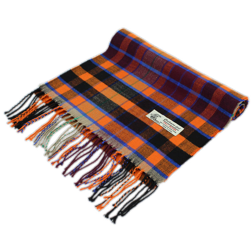 Checkers Cashmere Feel Scarf -Orange/purple/blk CM54-2