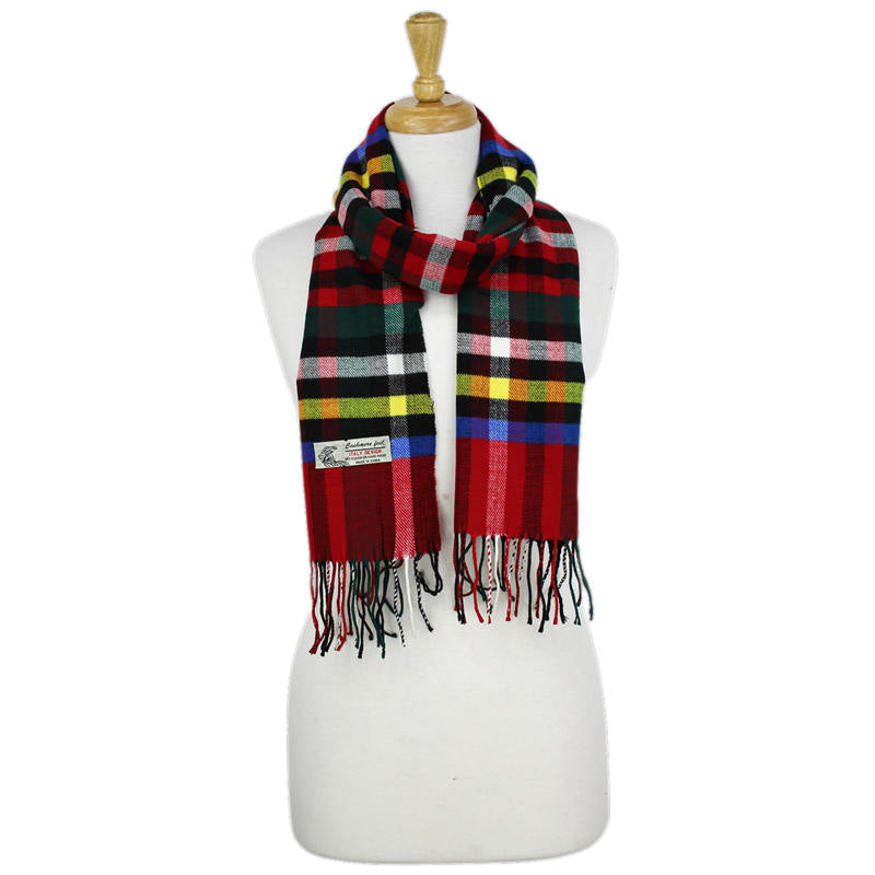 Plaid Cashmere Feel Scarf -Red/green CM57