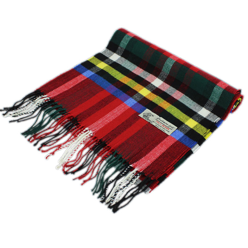 Plaid Cashmere Feel Scarf -Red/green CM57