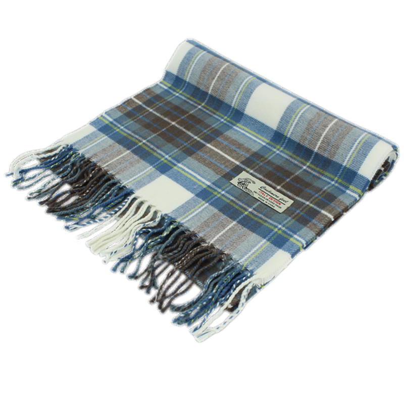 Plaid Cashmere Feel Scarf -Blue/wht/brn CM60