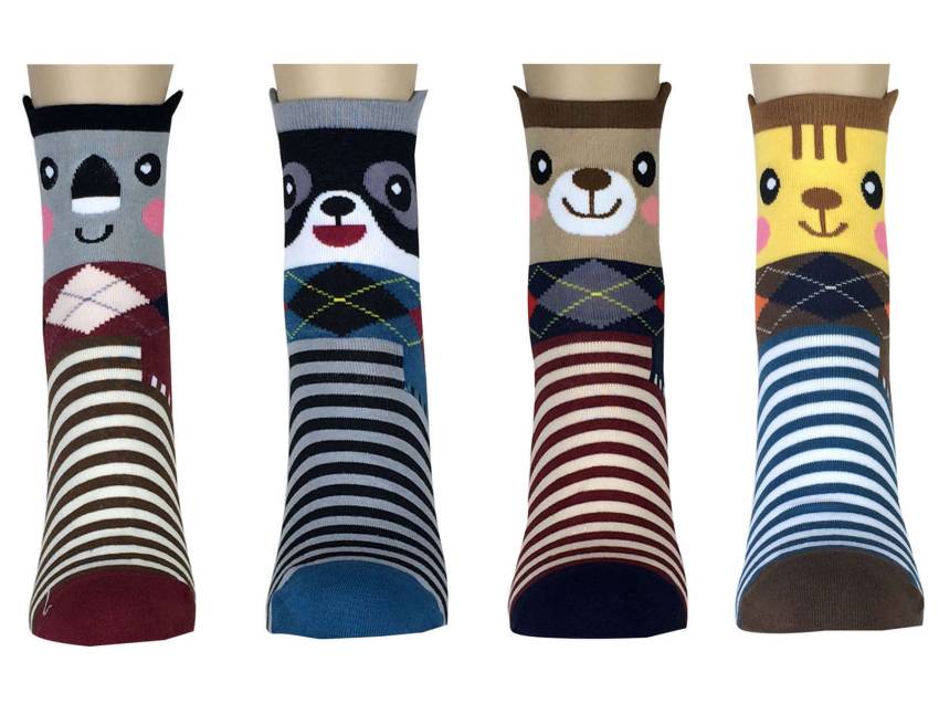 4 pairs Women's Cute Art Cartoon Colorful Casual Crew Catton Socks #76106B