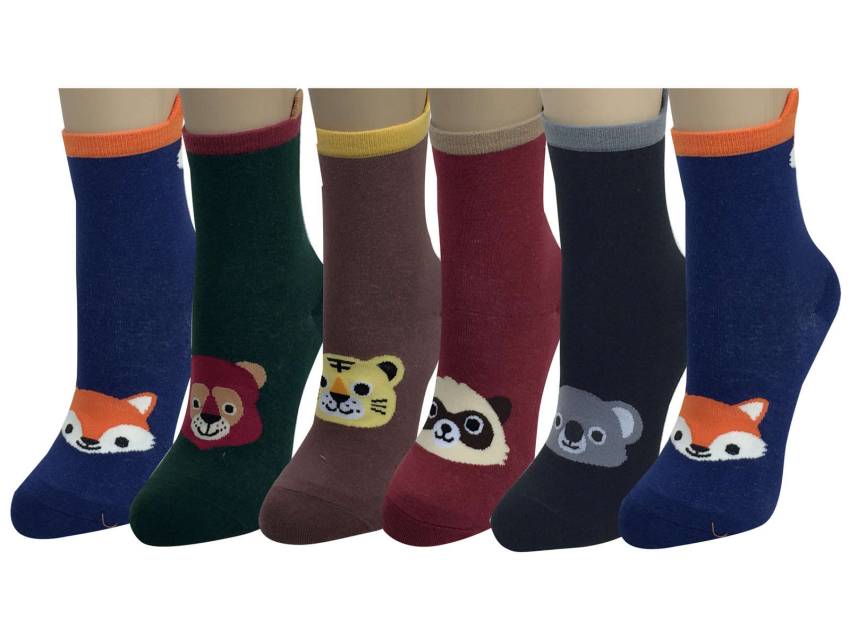 6 pairs Women's Cute Art Cartoon Colorful Casual Crew Catton Socks #76127