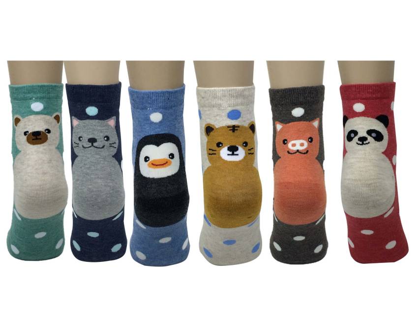 6 pairs Women's Cute Art Cartoon Colorful Casual Crew Catton Socks #76139