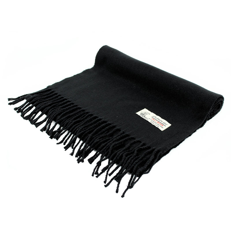 Solid Color Cashmere Feel Scarf -Black CM19-5