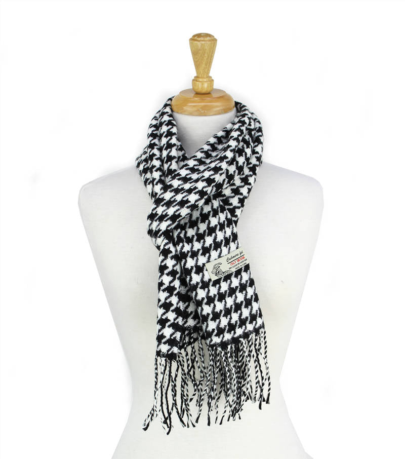 Houndstooth Cashmere Feel Scarf -CM26-1