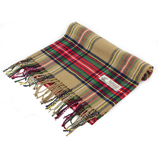 Plaid Cashmere Feel Scarf -Camel CM28-2