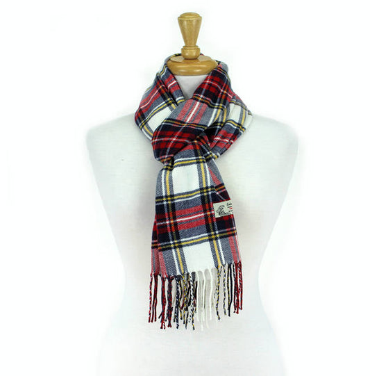 Plaid Cashmere Feel Scarf -Off White CM28-3