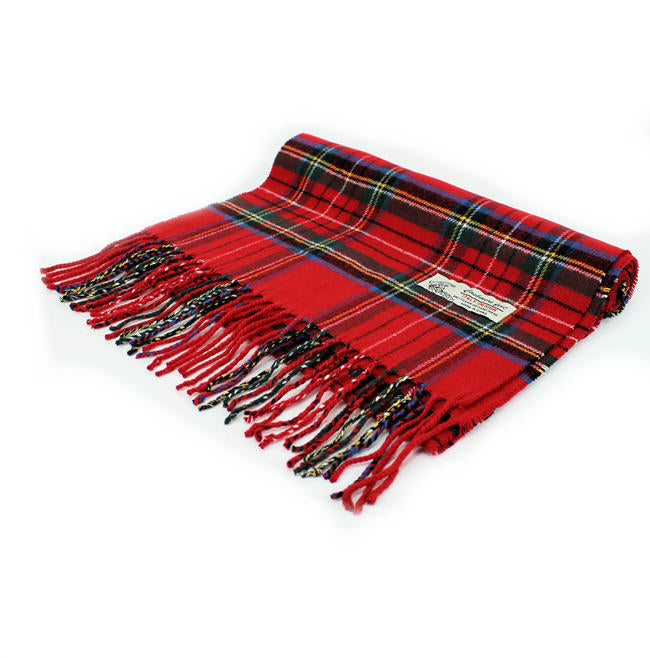 Plaid Cashmere Feel Scarf -Red CM28-4