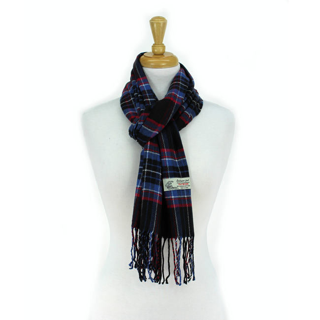 Plaid Cashmere Feel Scarf -Black CM28-5