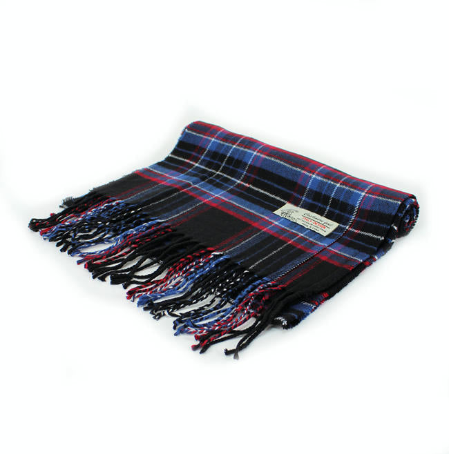 Plaid Cashmere Feel Scarf -Black CM28-5