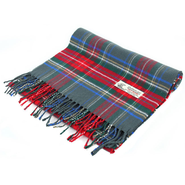 Plaid Cashmere Feel Scarf -Olive CM28-7