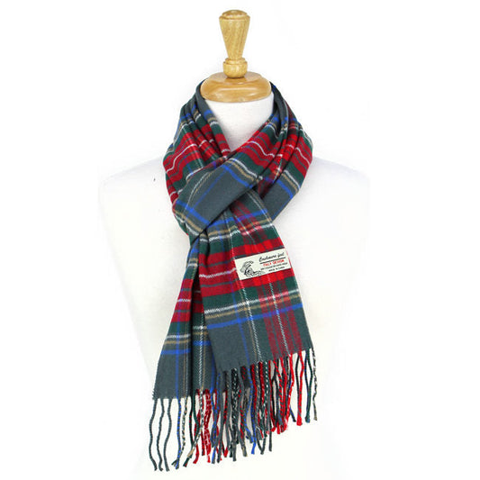 Plaid Cashmere Feel Scarf -Olive CM28-7