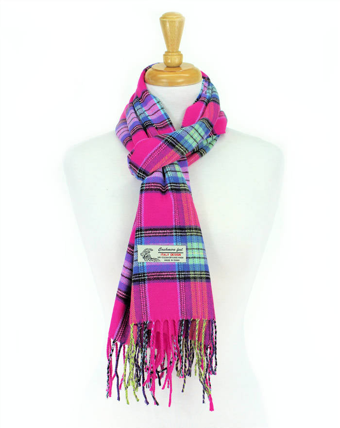 Plaid Cashmere Feel Scarf -CM31