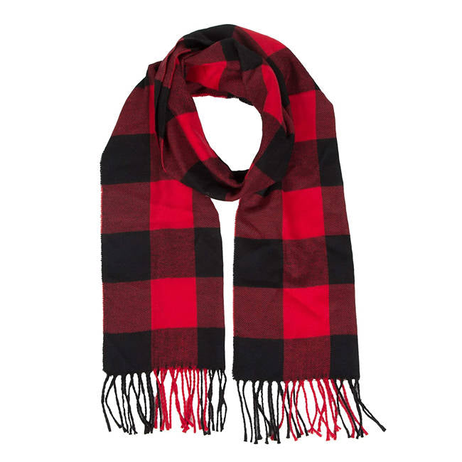 Checkers Cashmere Feel Scarf -Black/red CM12-5