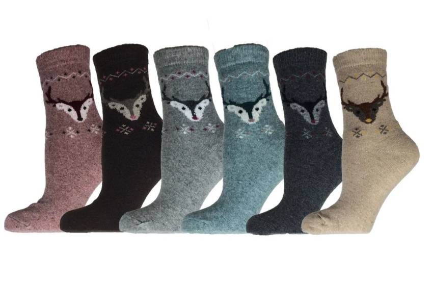 6 Pairs Women's Socks Size 6-9 Wool Blend Warm Winter Crew Women Socks #3378