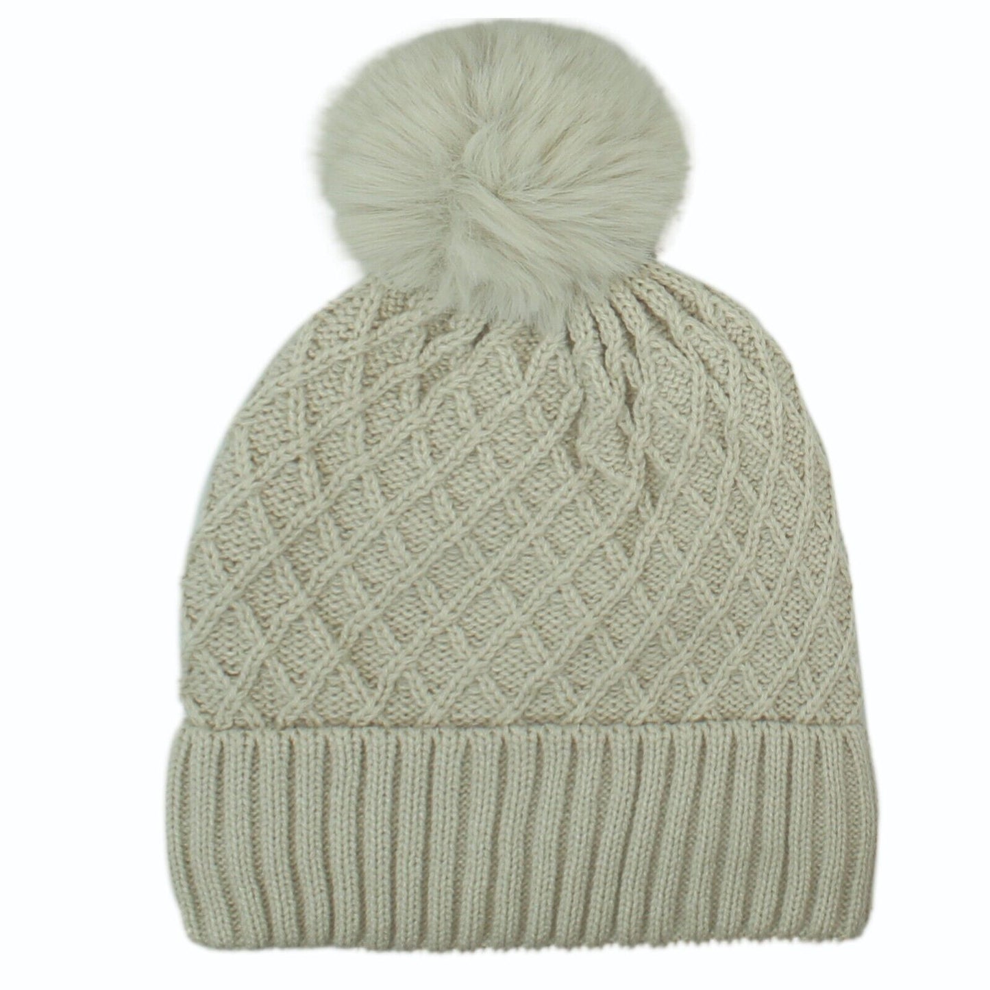 Women PomPom Beanies Hat, Winter Hats, Cold Weather Warm Knit 3740