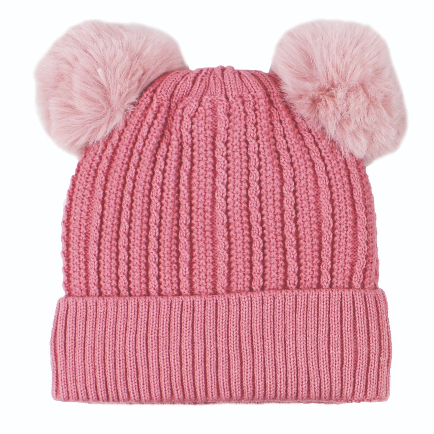 Women Beanies with Double PomPom, Winter Hats, Cold Weather Warm Knit 3741